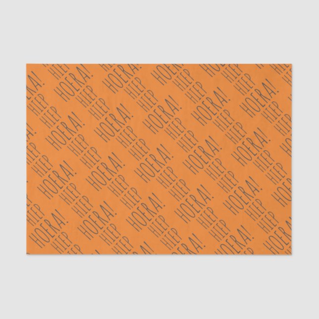 Papel De Seda Hiep Hiep Hoera Naranja Balloon Cumpleaños Holande (Anverso)