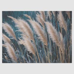 Papel De Seda Hierba de Pampas Floral Azul