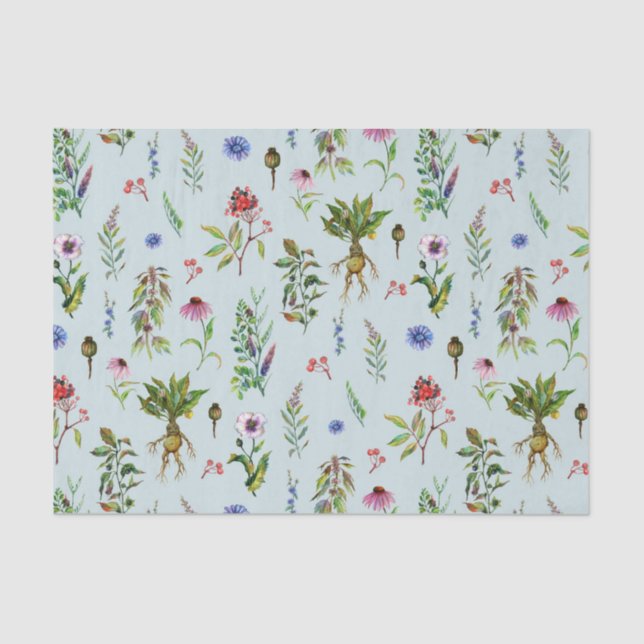 Papel De Seda Hierbas extravagantes en la menta (Anverso)