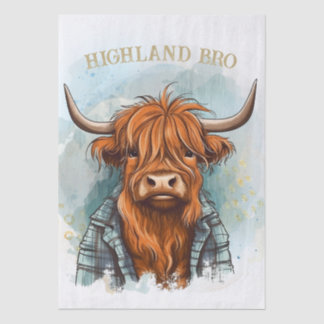 Papel De Seda Highland Bro Funny Highland Bull