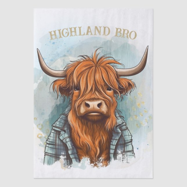 Papel De Seda Highland Bro Funny Highland Bull (Anverso)