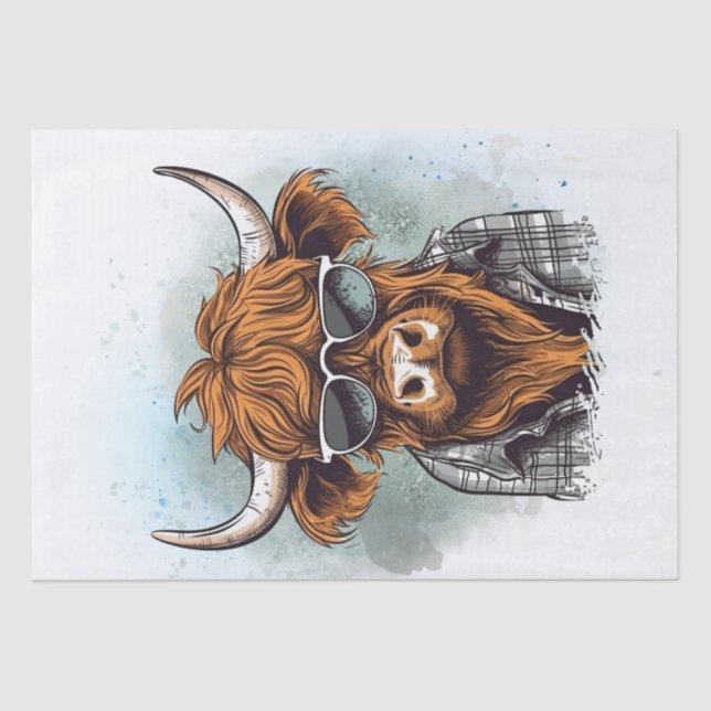 Papel De Seda Highland Cow Bro Funny Highland Bull (Anverso)