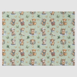 Papel De Seda Highland Cow Holiday Parade