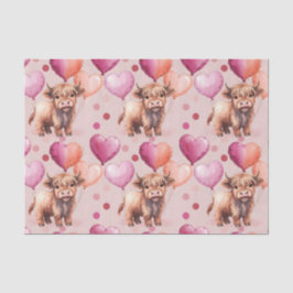 Papel De Seda Highland Cow Pastel Balloon Cute Gift