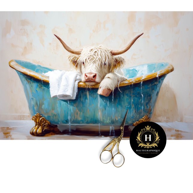 Papel De Seda Highland Cow Rustic Boho Bath Tub Spa Decoupage (Subido por el creador)