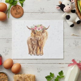 Papel De Seda Highland Cow Scotland Pink Mama Baby Calf