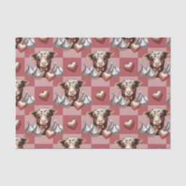 Papel De Seda Highland Cow Valentine Heart Chocolate 