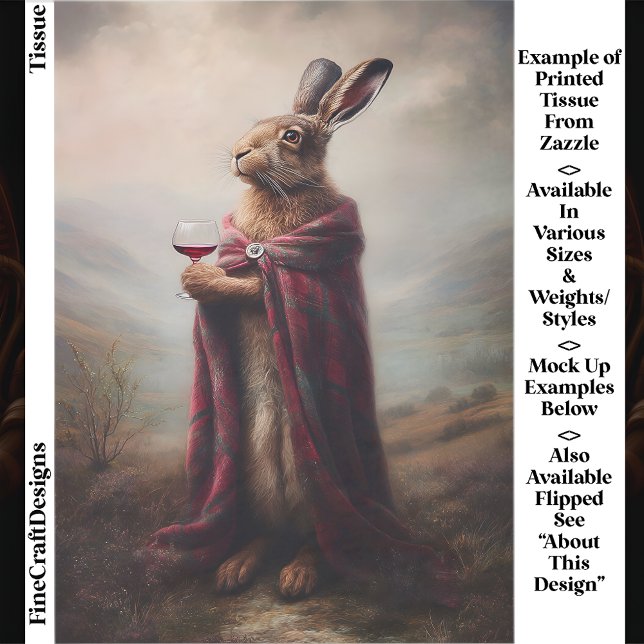 Papel De Seda Highland Hare, Red Tartan Cloak EG8L Decoupage (Subido por el creador)