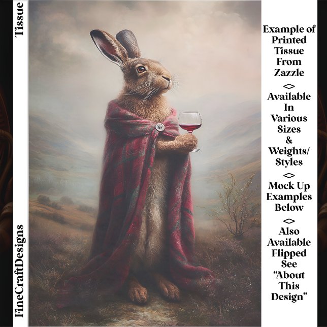 Papel De Seda Highland Hare, Red Tartan Cloak EG8R Decoupage (Subido por el creador)