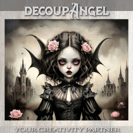 Papel De Seda Hija gótica de Drácula desconchada