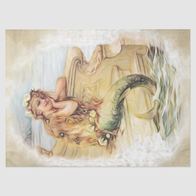 Papel De Seda Hijo de sirena de época soñadora #5, 18lb 17x23 (Anverso)