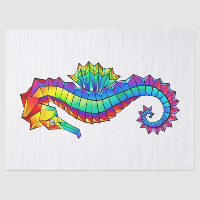 Papel De Seda Hipoahoría marino poligonal arcoiris (Anverso)