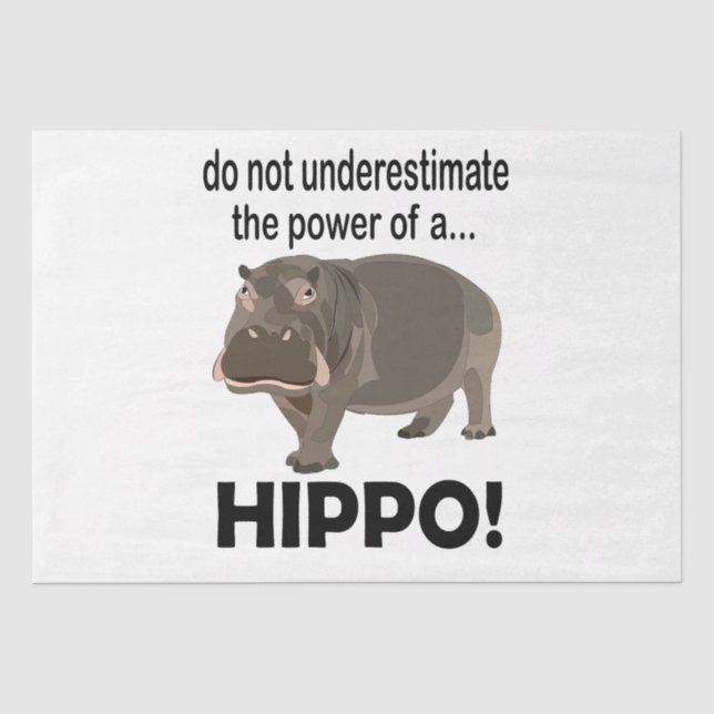 Papel De Seda Hipopótamo Animal Divertido Hipopótamo  (Anverso)