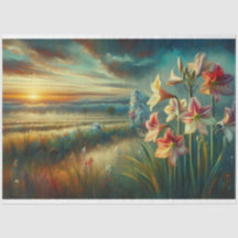 Hippeastrum Sunset View Decoupage Tissue Paper