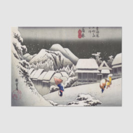 Papel De Seda Hiroshige Utagawa - Nieve nocturna en Kanbara