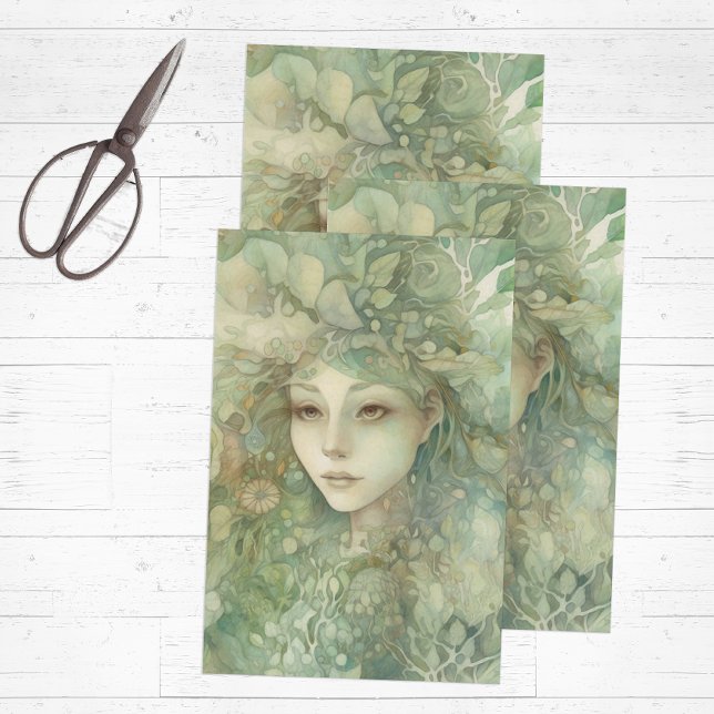 Papel De Seda Historia de flores celtas (Fairy tissue paper for gift wrapping or decoupage)