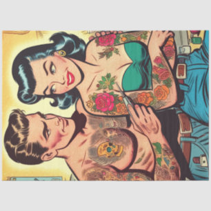 Papel De Seda Historietas antiguas de parejas de tatuajes