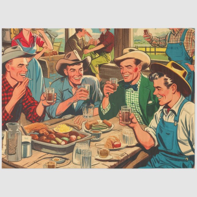 Papel De Seda Historietas de los niños de la retro (Anverso)