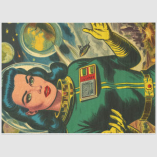 Papel De Seda Historietas de mujeres de ciencia ficción vintage