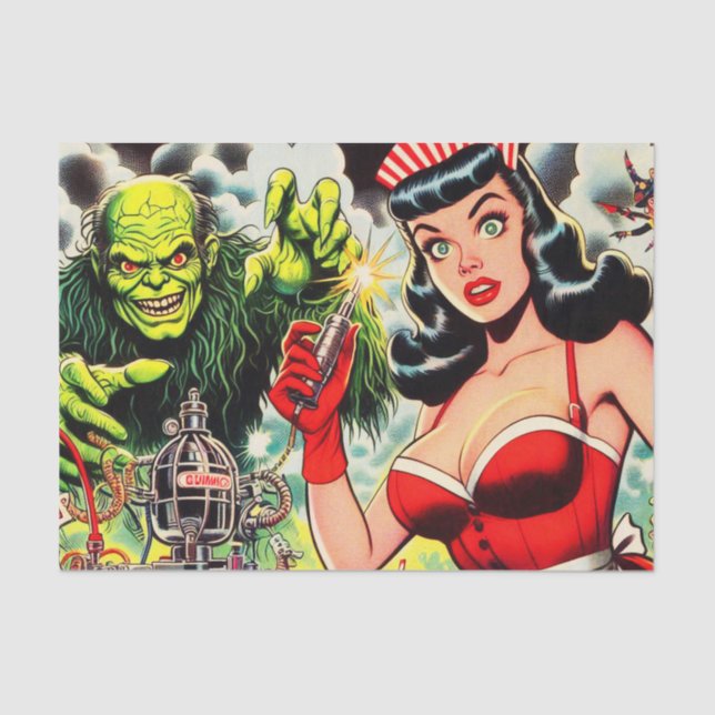 Papel De Seda Historietas de terror antiguas (Anverso)