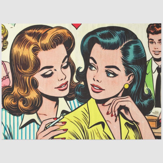 Papel De Seda Historietas románticas de Chicas de época (Anverso)