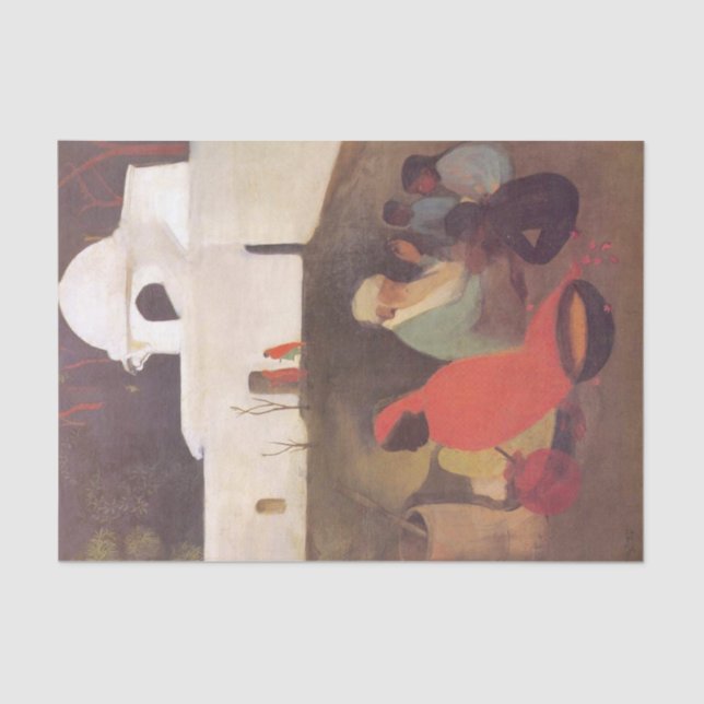 Papel De Seda Historietista antiguo por Amrita Sher-Gil (Anverso)