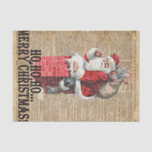 Papel De Seda Ho, Ho feliz arte de Chirstmas Papá Noel