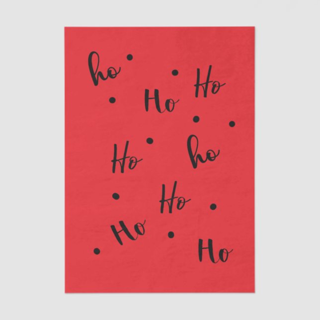Papel De Seda Ho Ho Ho Christmas Red Background (Anverso)
