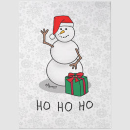 Papel De Seda Ho Ho Ho Ho Ho Feliz Navidad Santa Cute Snowman