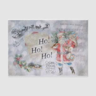 Papel De Seda "Ho Ho Ho Ho Ho" Vintage Navidad