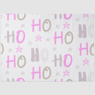 Papel De Seda Ho Ho Ho HO Stars Navidades Gris Púrpura Pastel