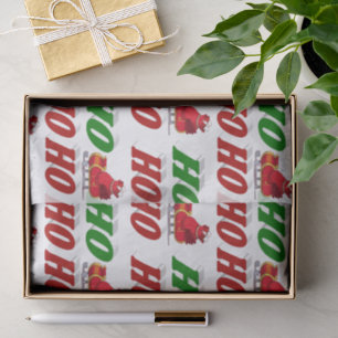 Papel De Seda Ho Ho Ho Santa Trineo Navidad tipografía