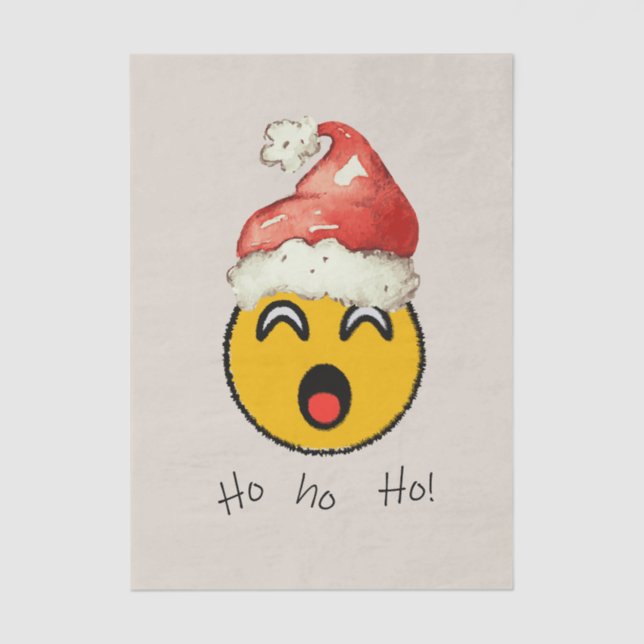 Papel De Seda Ho Ho Ho smiley santa (Anverso)