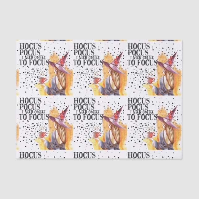 Papel De Seda Hocus Pocus Necesito Café Para Enfocarme (Anverso)