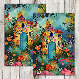PAPEL DE SEDA HOGAR COLORIDO EN PRIMAVERA CON DECOUPAGE