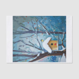 Papel De Seda Hogar de Invierno, Casa de Pájaros Nevada