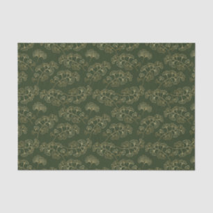 Papel De Seda Hoja Botánica de Oro Verde Esmeralda de Lujo