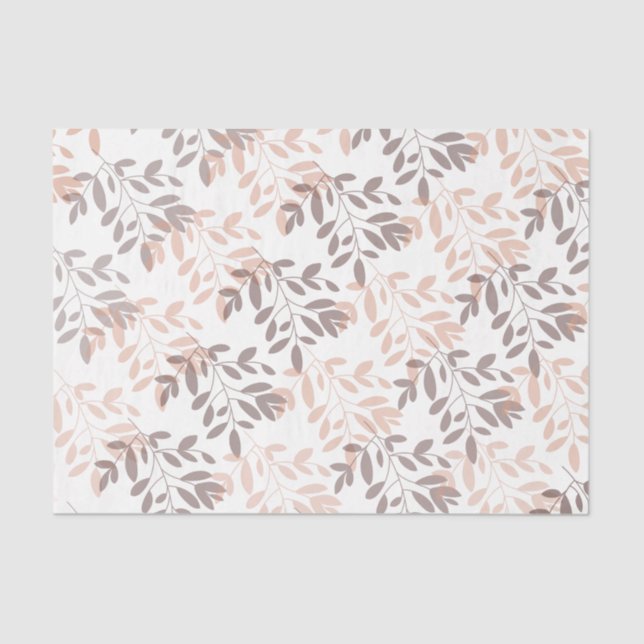 Papel De Seda Hoja botánica floral abstracta moderna (Anverso)