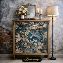 Hoja de Acanto Elegante Té/Decoupage Barroco Beige