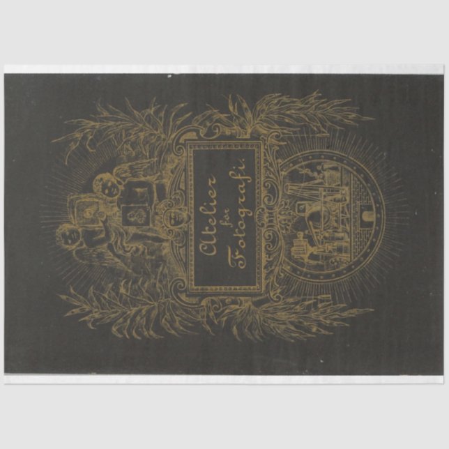 Papel De Seda Hoja de descomposición de tarjeta de gabinete negr (Anverso)