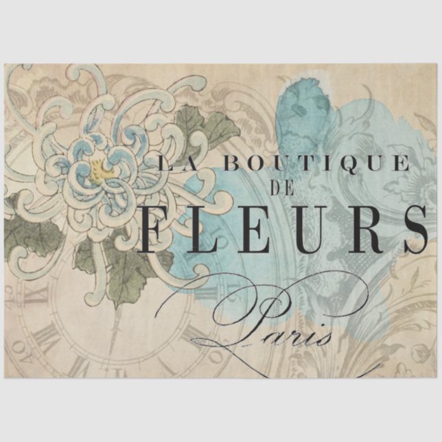 Papel De Seda Hoja de descomposición floral La Boutique (Anverso)