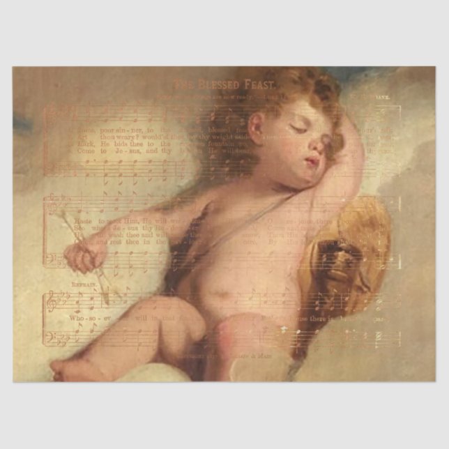 Papel De Seda Hoja de Fiestas de Fiesta con Cherub (Anverso)