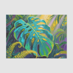Papel De Seda Hoja de Monstera Selva Lluvia