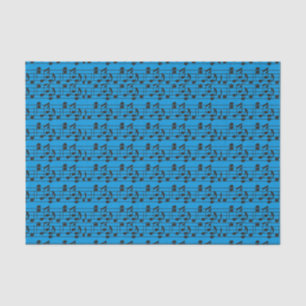 Papel De Seda Hoja de música azul y negro