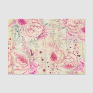 Papel De Seda hoja de música de flores