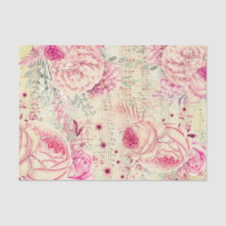 Papel De Seda hoja de música de flores
