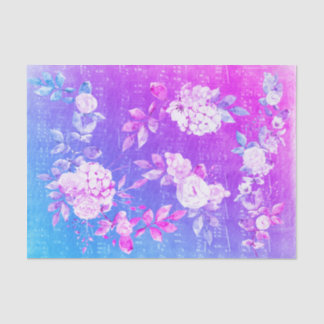 Papel De Seda hoja de música floral púrpura