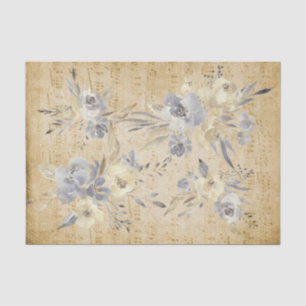 Papel De Seda hoja de música floral vintage