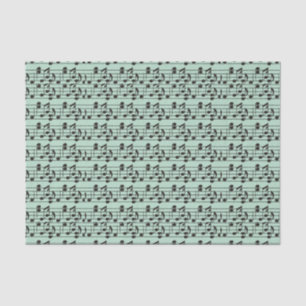 Papel De Seda Hoja de música verde y negro