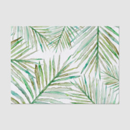 Papel De Seda Hoja de palma tropical de la acuarela